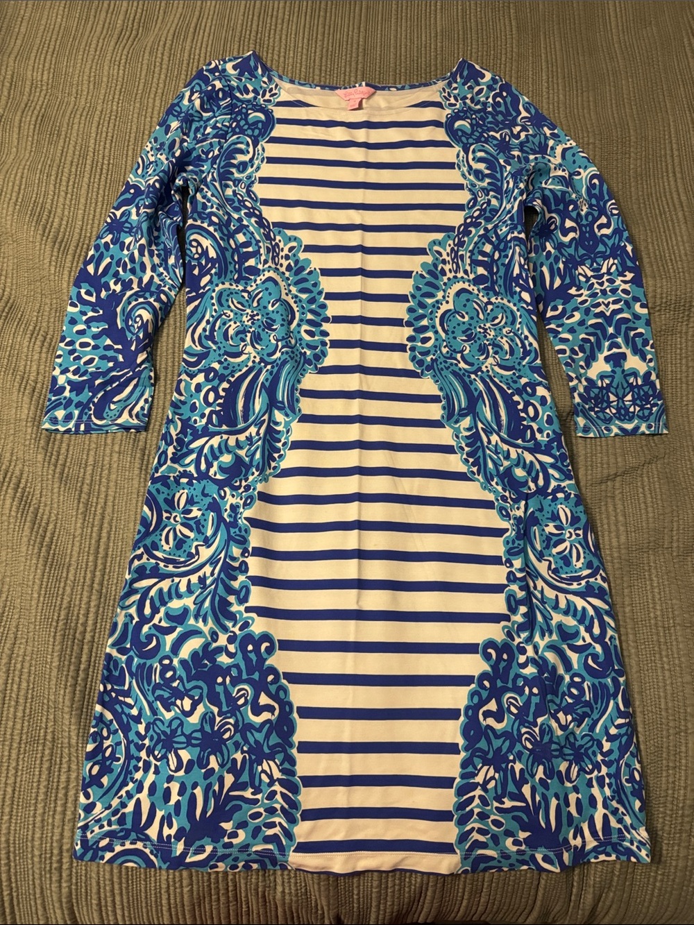 Lilly Pulitzer Blue and White Long Sleeve Dress